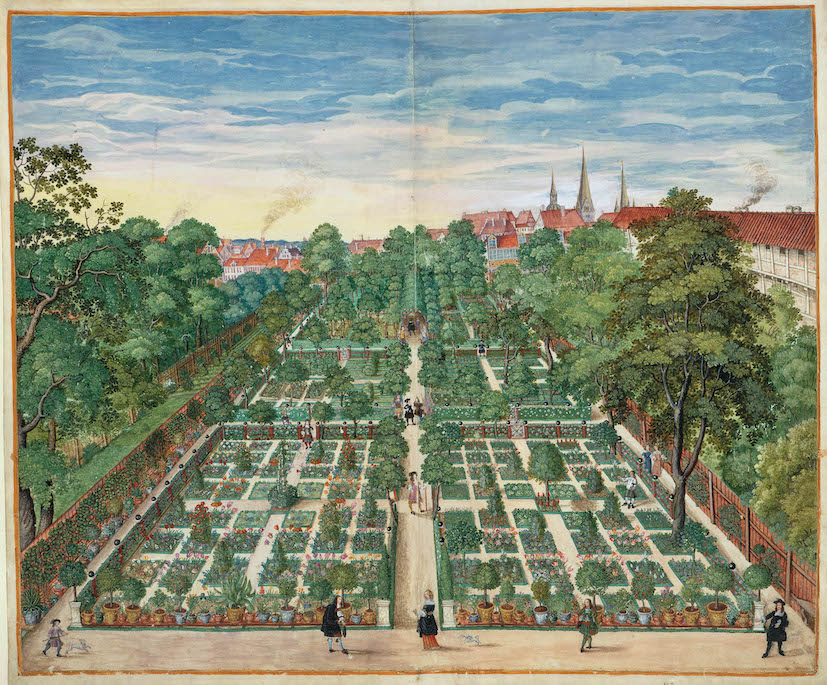 Horti Anckelmanniani, Tom. I [II nicht nachgewiesen], Bll. 2v/3r - Der Barockgarten von Caspar Anckelmann in Hamburg